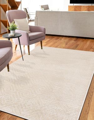 Beige 7' 10 x 10' Sabrina Soto Outdoor Rectangle Area Rug Weather Resistant for Patio, Deck, Terrace, Balcony, Porch Durable Carpet for Exterior Home Design for Sale at Rug Engine