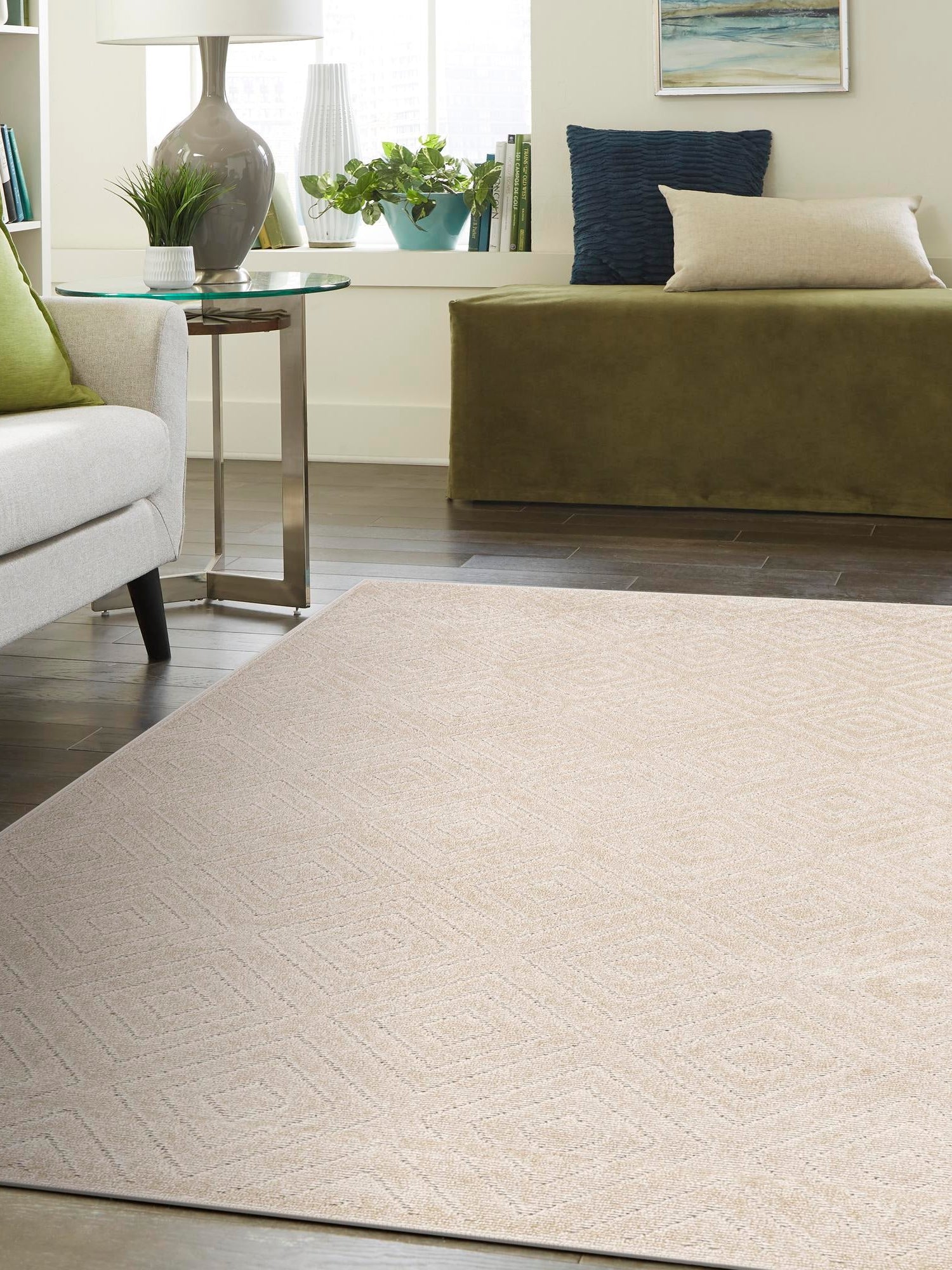 Beige 9' x 12' Sabrina Soto Outdoor Rectangle Area Rug Weather Resistant for Patio, Deck, Terrace, Balcony, Porch Durable Carpet for Exterior Home Design for Sale at Rug Engine