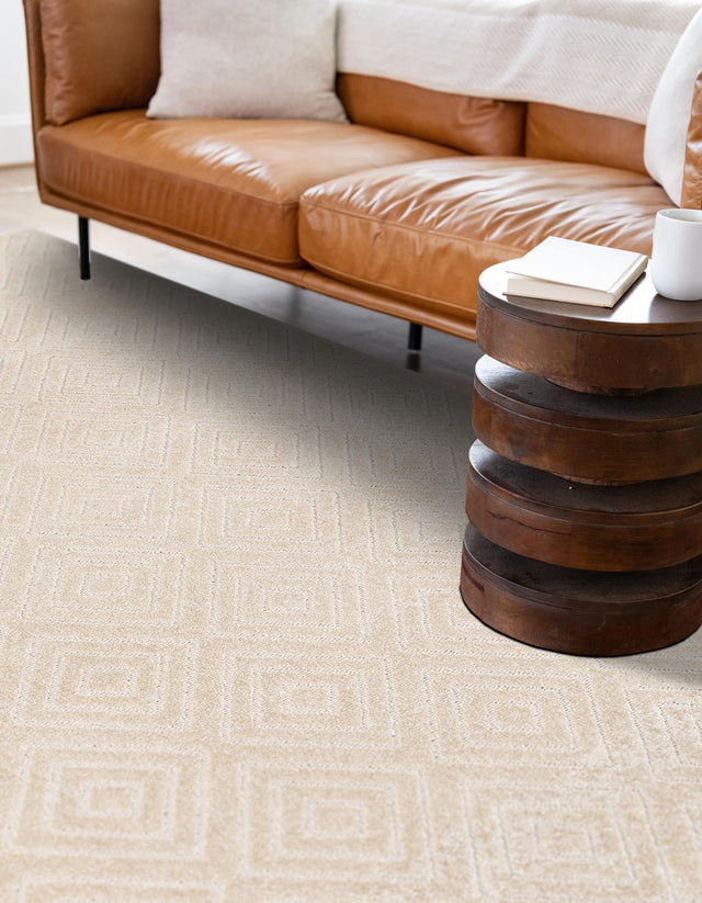 Beige 6' 1 x 9' Sabrina Soto Outdoor Rectangle Area Rug Weather Resistant for Patio, Deck, Terrace, Balcony, Porch Durable Carpet for Exterior Home Design for Sale at Rug Engine