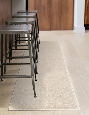Beige 2' 7 x 10' Sabrina Soto Outdoor Runner Area Rug Weather Resistant for Patio, Deck, Terrace, Balcony, Porch Durable Carpet for Exterior Home Design for Sale at Rug Engine