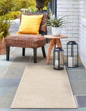 Beige 2' 7 x 10' Sabrina Soto Outdoor Runner Area Rug Weather Resistant for Patio, Deck, Terrace, Balcony, Porch Durable Carpet for Exterior Home Design for Sale at Rug Engine