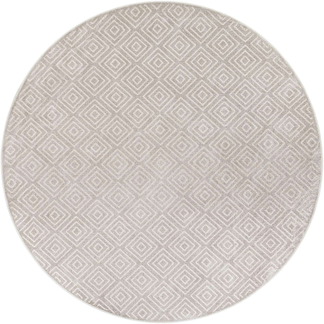 Gray 10' x 10' Sabrina Soto Outdoor Round Area Rug Weather Resistant for Patio, Deck, Terrace, Balcony, Porch Durable Carpet for Exterior Home Design for Sale at Rug Engine