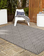 Gray 5' 1 x 8' Sabrina Soto Outdoor Rectangle Area Rug Weather Resistant for Patio, Deck, Terrace, Balcony, Porch Durable Carpet for Exterior Home Design for Sale at Rug Engine