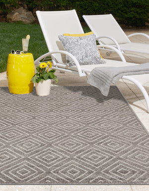 Gray 2' x 3' 1 Sabrina Soto Outdoor Rectangle Area Rug Weather Resistant for Patio, Deck, Terrace, Balcony, Porch Durable Carpet for Exterior Home Design for Sale at Rug Engine