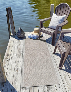 Gray 2' x 8' Sabrina Soto Outdoor Runner Area Rug Weather Resistant for Patio, Deck, Terrace, Balcony, Porch Durable Carpet for Exterior Home Design for Sale at Rug Engine