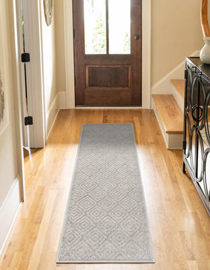 Gray 2' 7 x 12' Sabrina Soto Outdoor Runner Area Rug Weather Resistant for Patio, Deck, Terrace, Balcony, Porch Durable Carpet for Exterior Home Design for Sale at Rug Engine