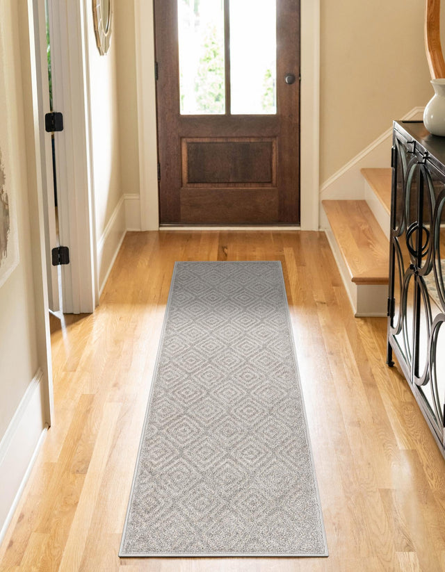 Gray 2' 7 x 12' Sabrina Soto Outdoor Runner Area Rug Weather Resistant for Patio, Deck, Terrace, Balcony, Porch Durable Carpet for Exterior Home Design for Sale at Rug Engine