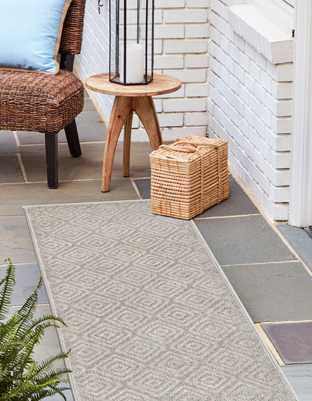 Gray 2' x 8' Sabrina Soto Outdoor Runner Area Rug Weather Resistant for Patio, Deck, Terrace, Balcony, Porch Durable Carpet for Exterior Home Design for Sale at Rug Engine