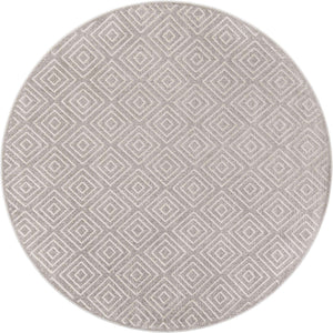 Gray 7' 10 x 7' 10 Sabrina Soto Outdoor Round Area Rug Weather Resistant for Patio, Deck, Terrace, Balcony, Porch Durable Carpet for Exterior Home Design for Sale at Rug Engine