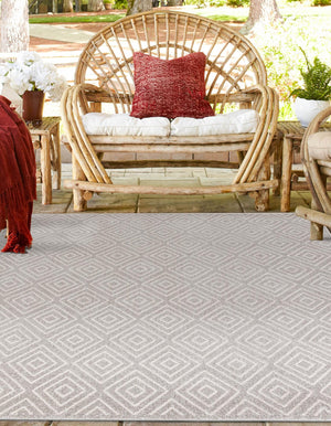 Gray 7' 10 x 7' 10 Sabrina Soto Outdoor Square Area Rug Weather Resistant for Patio, Deck, Terrace, Balcony, Porch Durable Carpet for Exterior Home Design for Sale at Rug Engine