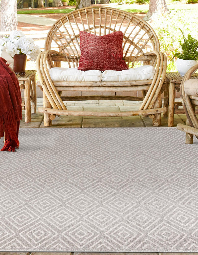 Gray 7' 10 x 7' 10 Sabrina Soto Outdoor Square Area Rug Weather Resistant for Patio, Deck, Terrace, Balcony, Porch Durable Carpet for Exterior Home Design for Sale at Rug Engine