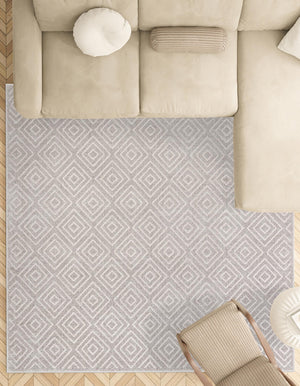Gray 7' 10 x 7' 10 Sabrina Soto Outdoor Square Area Rug Weather Resistant for Patio, Deck, Terrace, Balcony, Porch Durable Carpet for Exterior Home Design for Sale at Rug Engine