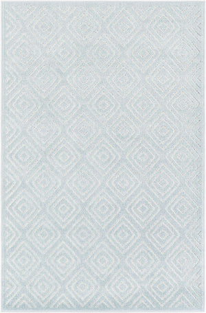 Light Blue 4' 1 x 6' 1 Sabrina Soto Outdoor Rectangle Area Rug Weather Resistant for Patio, Deck, Terrace, Balcony, Porch Durable Carpet for Exterior Home Design for Sale at Rug Engine