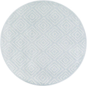 Light Blue 5' 1 x 5' 1 Sabrina Soto Outdoor Round Area Rug Weather Resistant for Patio, Deck, Terrace, Balcony, Porch Durable Carpet for Exterior Home Design for Sale at Rug Engine