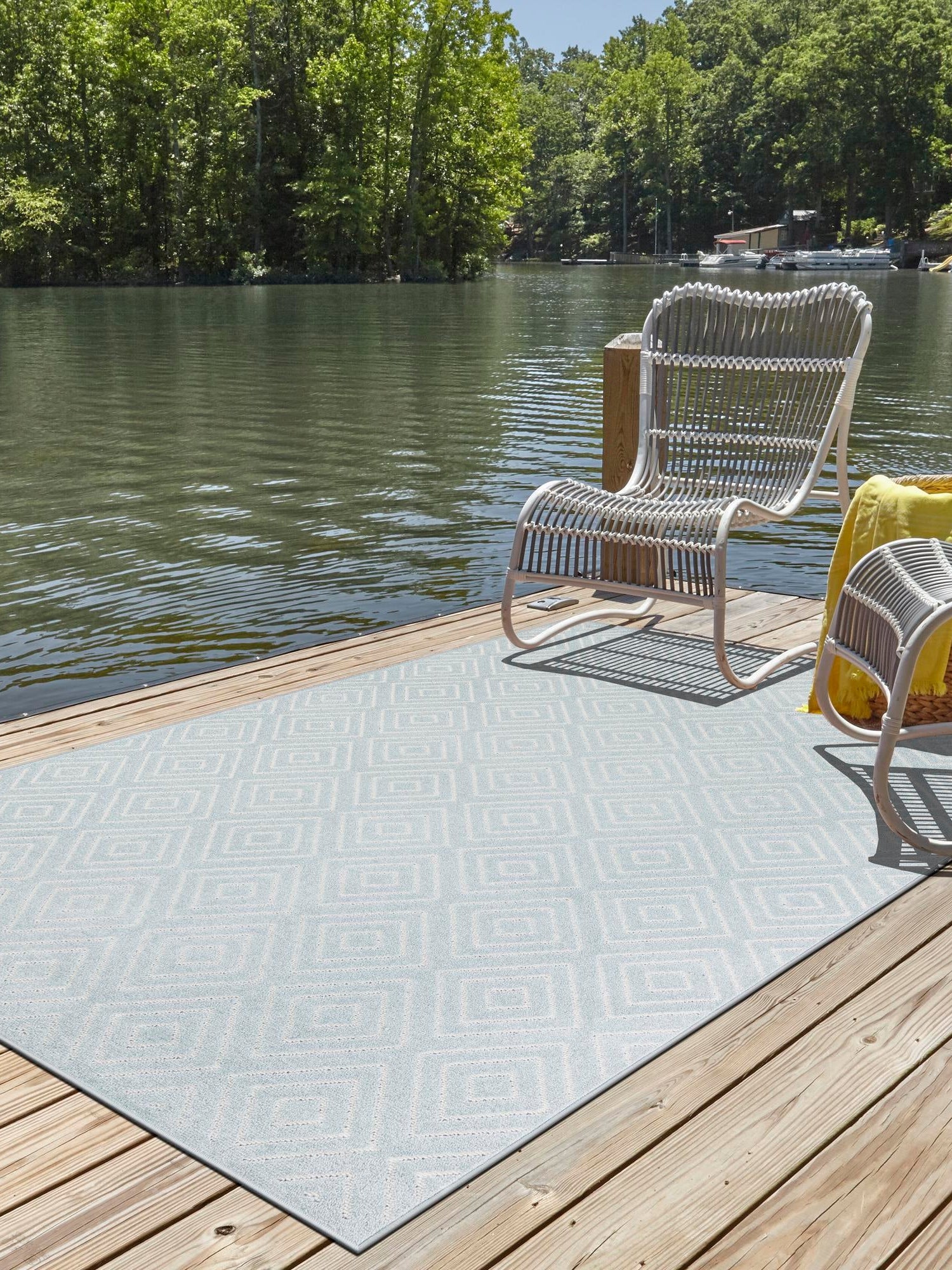 Light Blue 2' x 3' 1 Sabrina Soto Outdoor Rectangle Area Rug Weather Resistant for Patio, Deck, Terrace, Balcony, Porch Durable Carpet for Exterior Home Design for Sale at Rug Engine