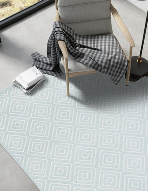 Light Blue 5' 1 x 8' Sabrina Soto Outdoor Rectangle Area Rug Weather Resistant for Patio, Deck, Terrace, Balcony, Porch Durable Carpet for Exterior Home Design for Sale at Rug Engine