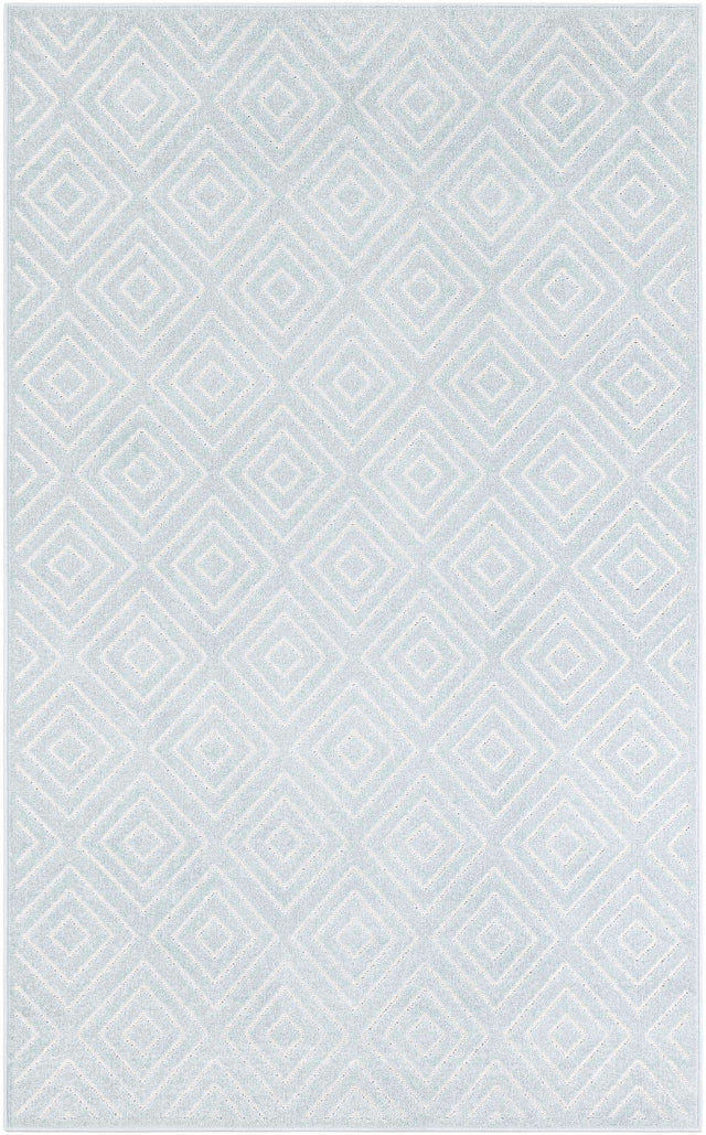 Light Blue 5' 1 x 8' Sabrina Soto Outdoor Rectangle Area Rug Weather Resistant for Patio, Deck, Terrace, Balcony, Porch Durable Carpet for Exterior Home Design for Sale at Rug Engine