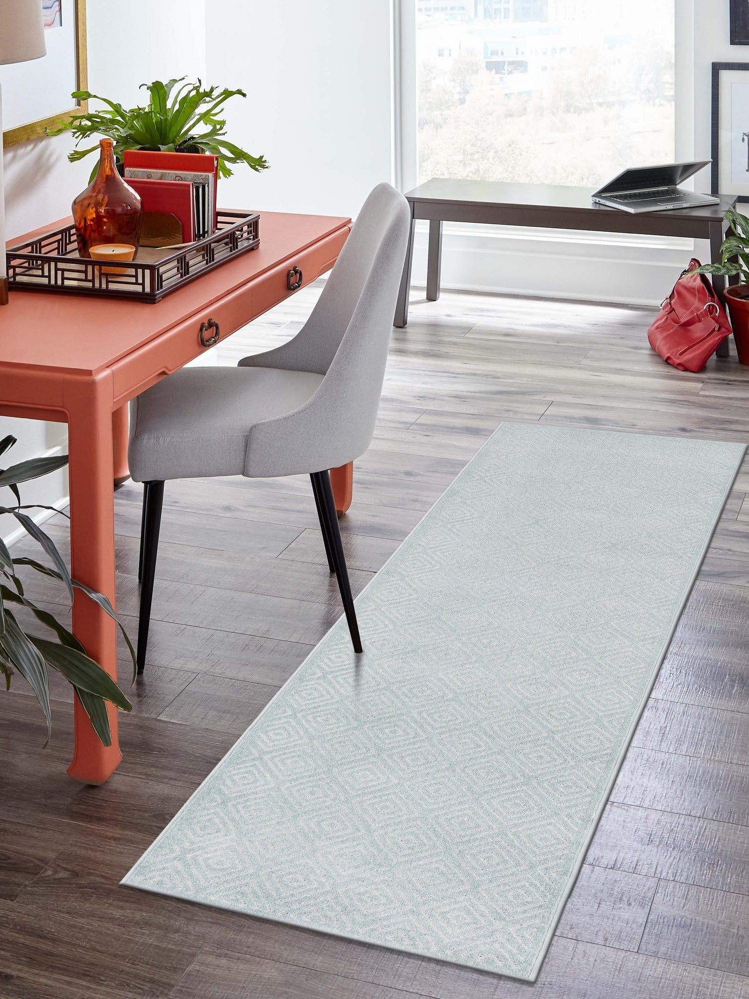 Light Blue 2' x 8' Sabrina Soto Outdoor Runner Area Rug Weather Resistant for Patio, Deck, Terrace, Balcony, Porch Durable Carpet for Exterior Home Design for Sale at Rug Engine