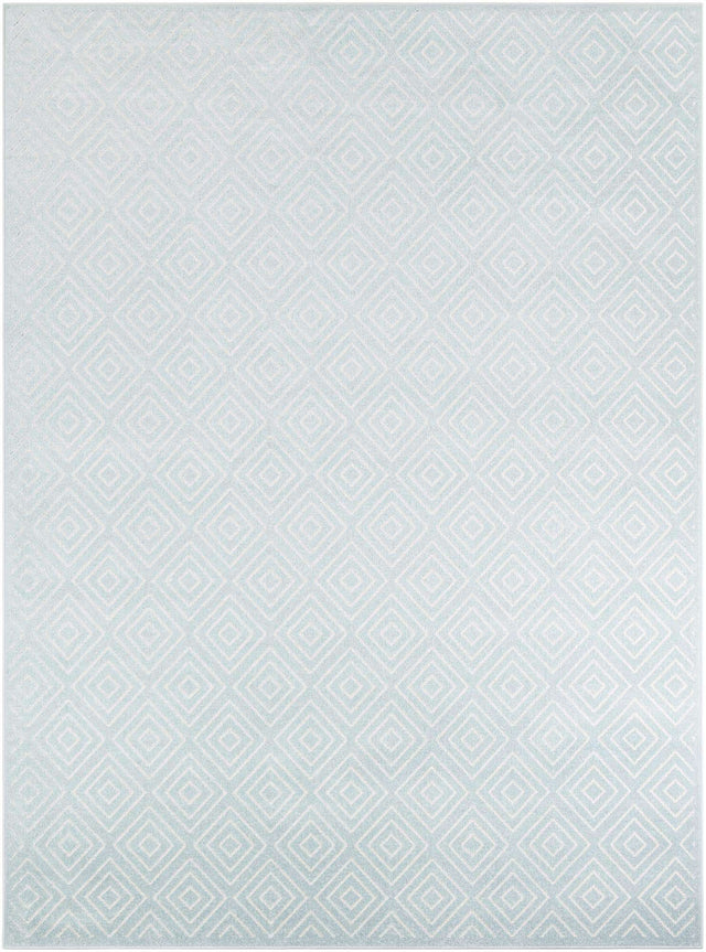 Light Blue 9' x 12' Sabrina Soto Outdoor Rectangle Area Rug Weather Resistant for Patio, Deck, Terrace, Balcony, Porch Durable Carpet for Exterior Home Design for Sale at Rug Engine