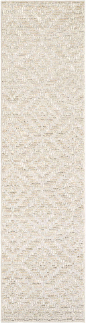 Beige and Ivory 2' 7 x 10' Sabrina Soto Outdoor Runner Area Rug Weather Resistant for Patio, Deck, Terrace, Balcony, Porch Durable Carpet for Exterior Home Design for Sale at Rug Engine