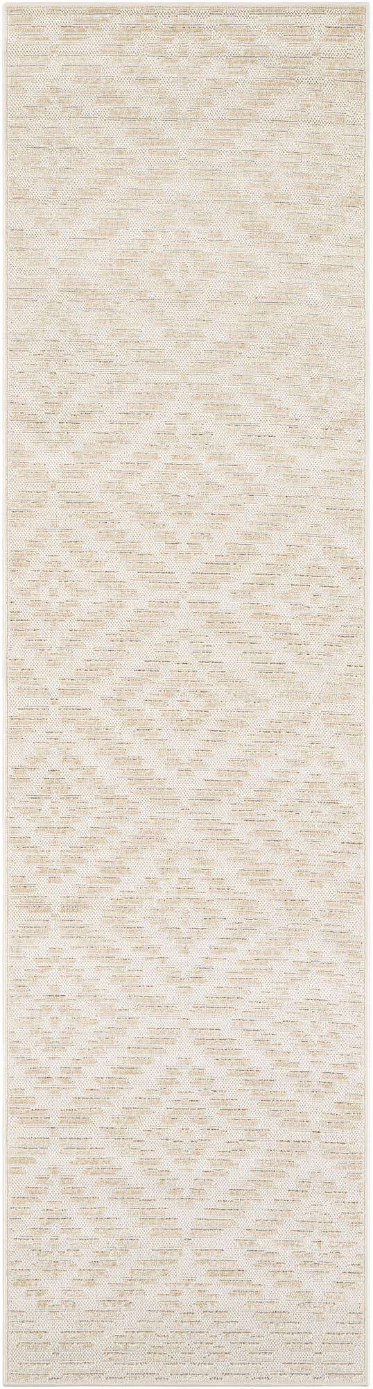 Beige and Ivory 2' 7 x 10' Sabrina Soto Outdoor Runner Area Rug Weather Resistant for Patio, Deck, Terrace, Balcony, Porch Durable Carpet for Exterior Home Design for Sale at Rug Engine