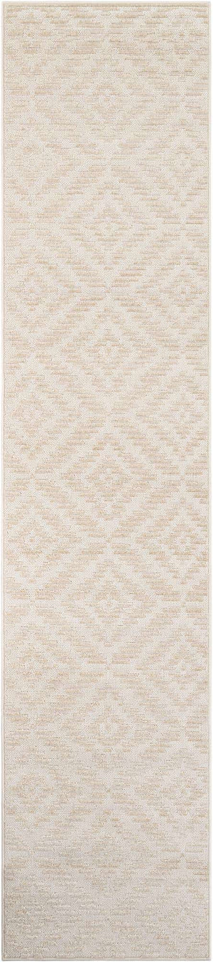 Beige and Ivory 2' 7 x 12' Sabrina Soto Outdoor Runner Area Rug Weather Resistant for Patio, Deck, Terrace, Balcony, Porch Durable Carpet for Exterior Home Design for Sale at Rug Engine