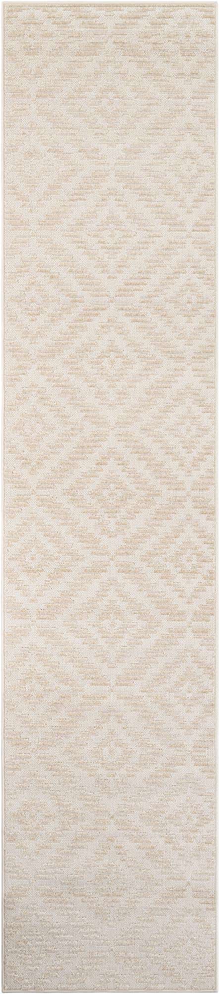 Beige and Ivory 2' 7 x 12' Sabrina Soto Outdoor Runner Area Rug Weather Resistant for Patio, Deck, Terrace, Balcony, Porch Durable Carpet for Exterior Home Design for Sale at Rug Engine
