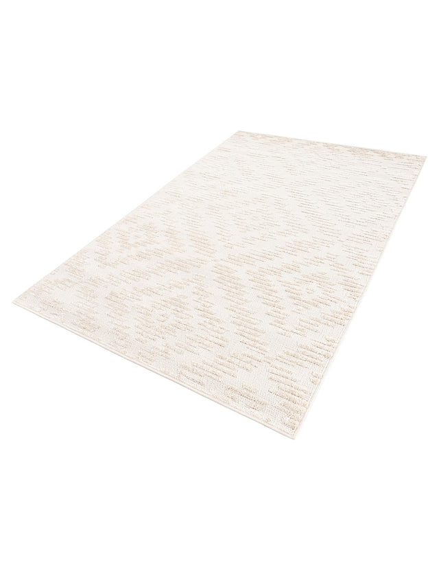 Beige and Ivory 4' 1 x 6' 1 Sabrina Soto Outdoor Rectangle Area Rug Weather Resistant for Patio, Deck, Terrace, Balcony, Porch Durable Carpet for Exterior Home Design for Sale at Rug Engine