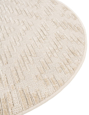 Beige and Ivory 7' 10 x 7' 10 Sabrina Soto Outdoor Round Area Rug Weather Resistant for Patio, Deck, Terrace, Balcony, Porch Durable Carpet for Exterior Home Design for Sale at Rug Engine