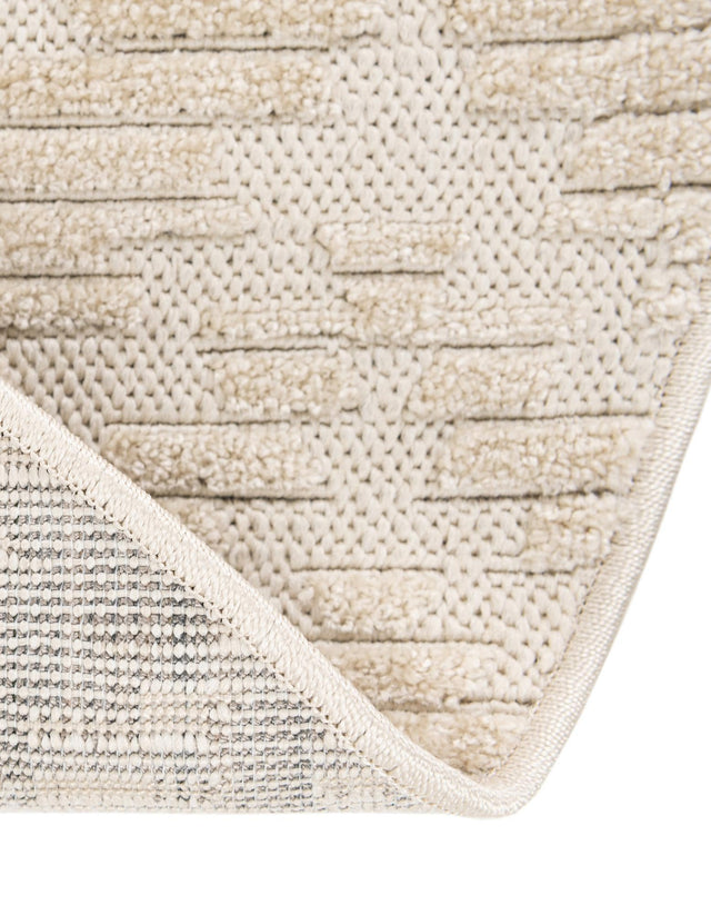 Beige and Ivory 5' 1 x 5' 1 Sabrina Soto Outdoor Round Area Rug Weather Resistant for Patio, Deck, Terrace, Balcony, Porch Durable Carpet for Exterior Home Design for Sale at Rug Engine