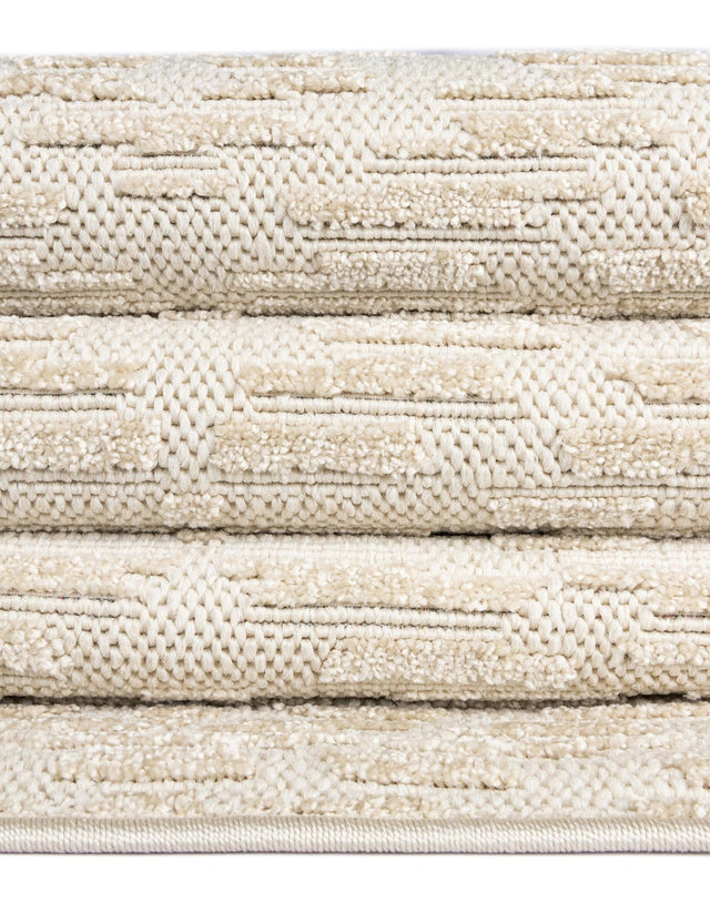 Beige and Ivory 5' 1 x 5' 1 Sabrina Soto Outdoor Round Area Rug Weather Resistant for Patio, Deck, Terrace, Balcony, Porch Durable Carpet for Exterior Home Design for Sale at Rug Engine