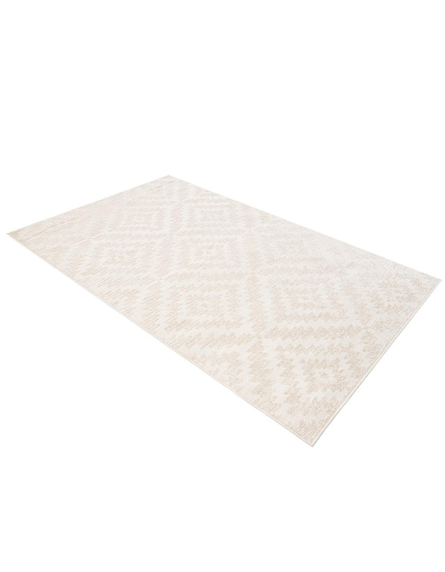 Beige and Ivory 5' 1 x 8' Sabrina Soto Outdoor Rectangle Area Rug Weather Resistant for Patio, Deck, Terrace, Balcony, Porch Durable Carpet for Exterior Home Design for Sale at Rug Engine
