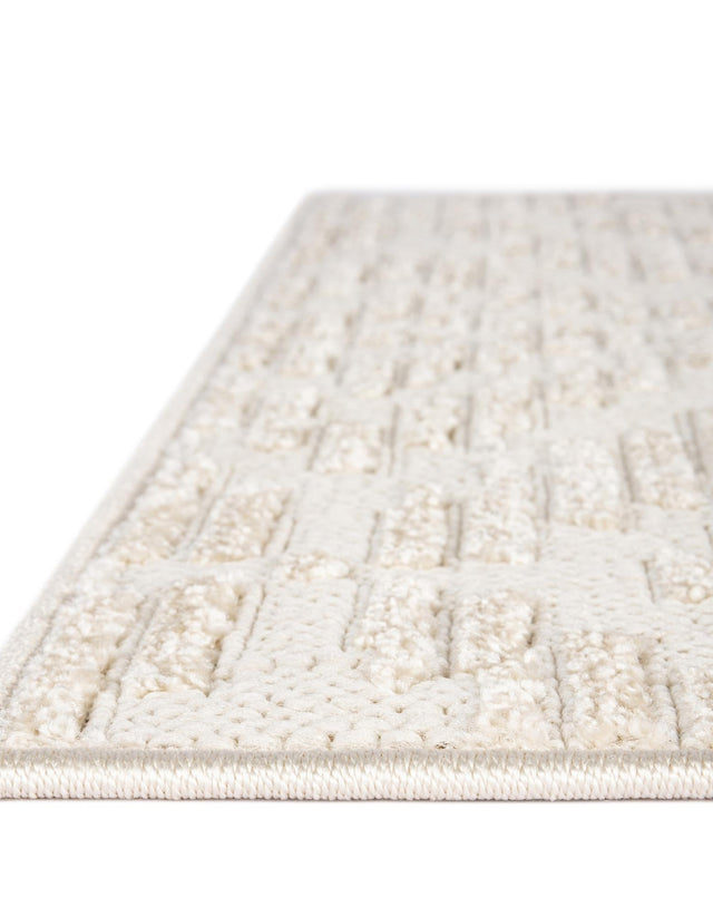Beige and Ivory 4' 1 x 6' 1 Sabrina Soto Outdoor Rectangle Area Rug Weather Resistant for Patio, Deck, Terrace, Balcony, Porch Durable Carpet for Exterior Home Design for Sale at Rug Engine