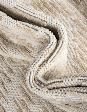 Beige and Ivory 6' 1 x 9' Sabrina Soto Outdoor Rectangle Area Rug Weather Resistant for Patio, Deck, Terrace, Balcony, Porch Durable Carpet for Exterior Home Design for Sale at Rug Engine