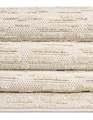 Beige and Ivory 9' x 12' Sabrina Soto Outdoor Rectangle Area Rug Weather Resistant for Patio, Deck, Terrace, Balcony, Porch Durable Carpet for Exterior Home Design for Sale at Rug Engine