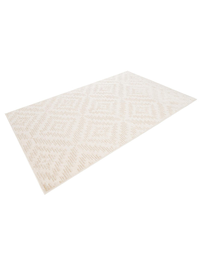 Beige and Ivory 5' 1 x 8' Sabrina Soto Outdoor Rectangle Area Rug Weather Resistant for Patio, Deck, Terrace, Balcony, Porch Durable Carpet for Exterior Home Design for Sale at Rug Engine