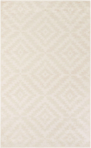 Beige and Ivory 5' 1 x 8' Sabrina Soto Outdoor Rectangle Area Rug Weather Resistant for Patio, Deck, Terrace, Balcony, Porch Durable Carpet for Exterior Home Design for Sale at Rug Engine