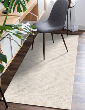 Beige and Ivory 2' 7 x 12' Sabrina Soto Outdoor Runner Area Rug Weather Resistant for Patio, Deck, Terrace, Balcony, Porch Durable Carpet for Exterior Home Design for Sale at Rug Engine
