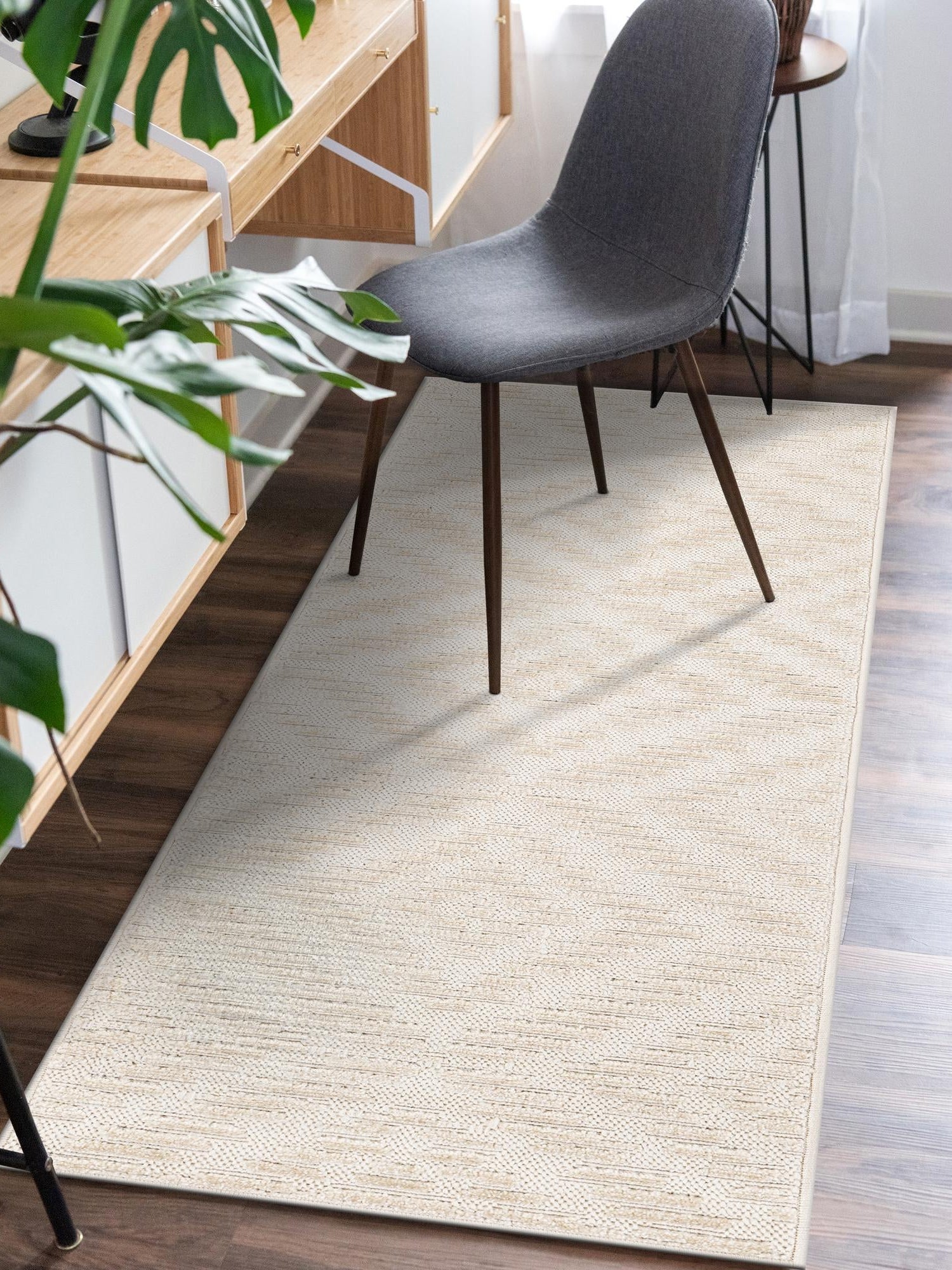 Beige and Ivory 2' x 6' 1 Sabrina Soto Outdoor Runner Area Rug Weather Resistant for Patio, Deck, Terrace, Balcony, Porch Durable Carpet for Exterior Home Design for Sale at Rug Engine