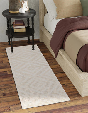 Beige and Ivory 2' x 8' Sabrina Soto Outdoor Runner Area Rug Weather Resistant for Patio, Deck, Terrace, Balcony, Porch Durable Carpet for Exterior Home Design for Sale at Rug Engine