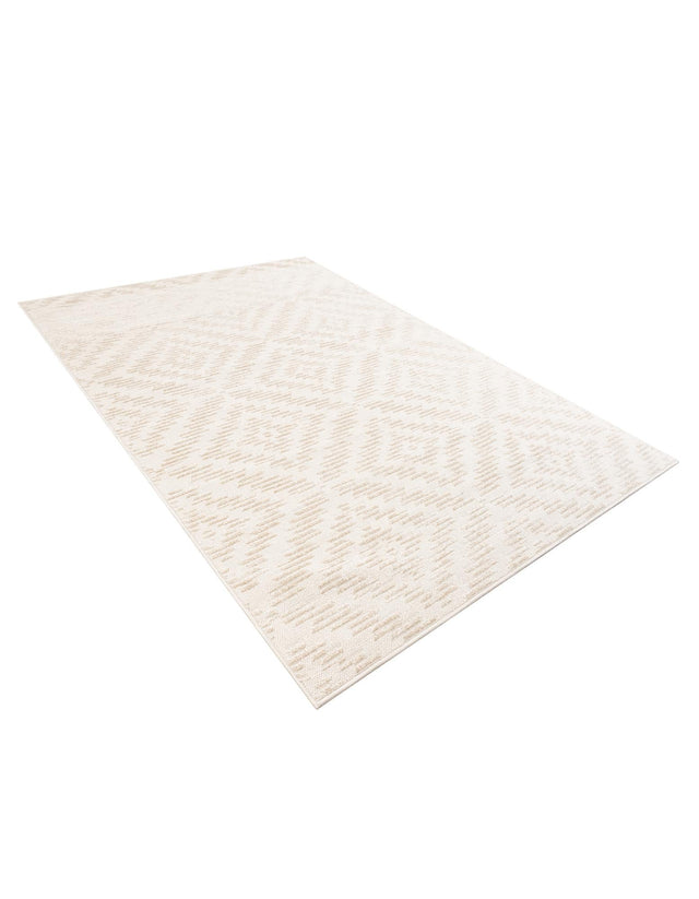 Beige and Ivory 6' 1 x 9' Sabrina Soto Outdoor Rectangle Area Rug Weather Resistant for Patio, Deck, Terrace, Balcony, Porch Durable Carpet for Exterior Home Design for Sale at Rug Engine