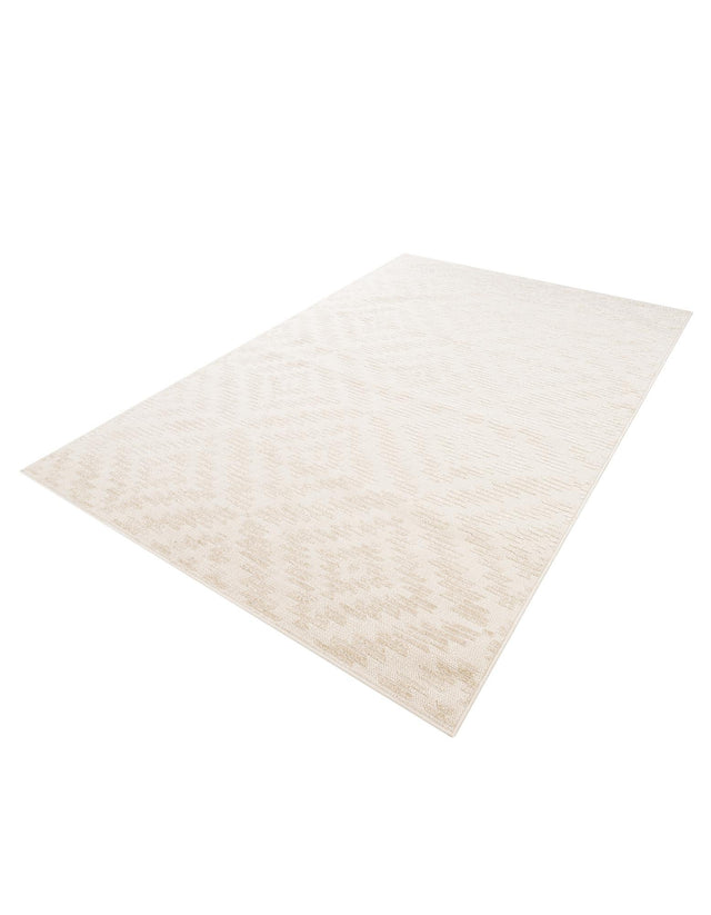 Beige and Ivory 6' 1 x 9' Sabrina Soto Outdoor Rectangle Area Rug Weather Resistant for Patio, Deck, Terrace, Balcony, Porch Durable Carpet for Exterior Home Design for Sale at Rug Engine
