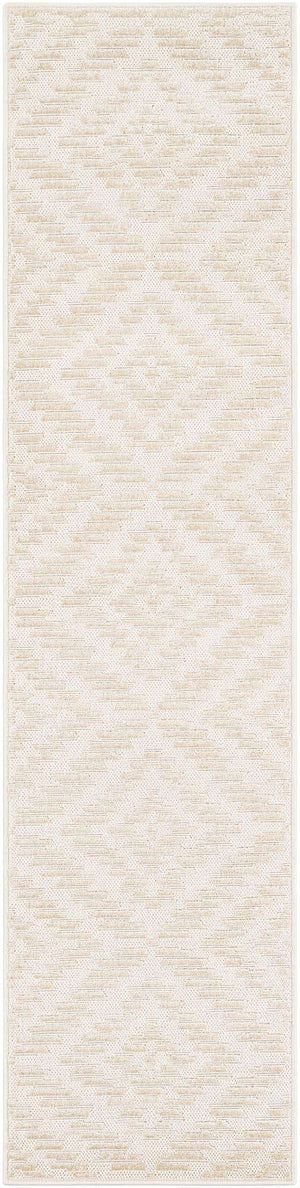 Beige and Ivory 2' x 8' Sabrina Soto Outdoor Runner Area Rug Weather Resistant for Patio, Deck, Terrace, Balcony, Porch Durable Carpet for Exterior Home Design for Sale at Rug Engine