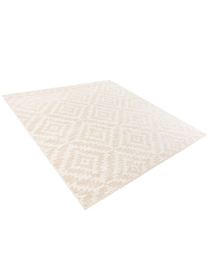 Beige and Ivory 7' 10 x 7' 10 Sabrina Soto Outdoor Square Area Rug Weather Resistant for Patio, Deck, Terrace, Balcony, Porch Durable Carpet for Exterior Home Design for Sale at Rug Engine