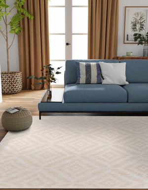 Beige and Ivory 7' 10 x 7' 10 Sabrina Soto Outdoor Square Area Rug Weather Resistant for Patio, Deck, Terrace, Balcony, Porch Durable Carpet for Exterior Home Design for Sale at Rug Engine