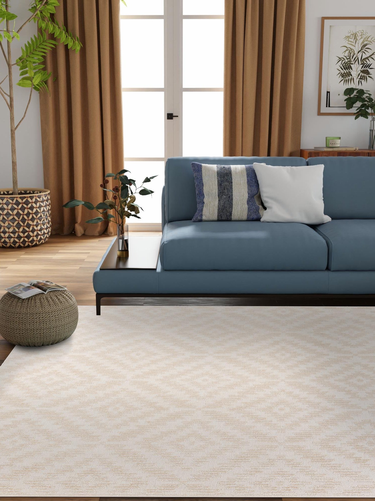 Beige and Ivory 10' x 10' Sabrina Soto Outdoor Square Area Rug Weather Resistant for Patio, Deck, Terrace, Balcony, Porch Durable Carpet for Exterior Home Design for Sale at Rug Engine