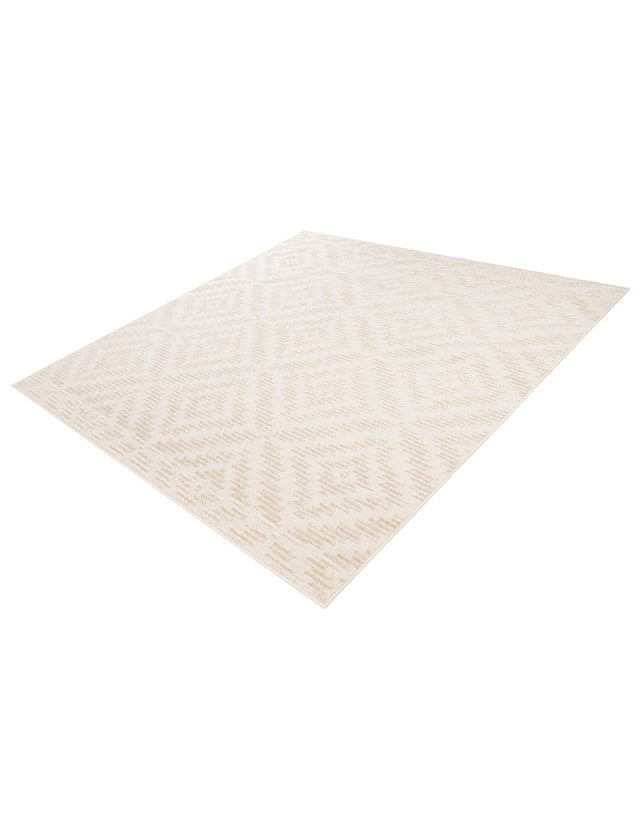 Beige and Ivory 7' 10 x 7' 10 Sabrina Soto Outdoor Square Area Rug Weather Resistant for Patio, Deck, Terrace, Balcony, Porch Durable Carpet for Exterior Home Design for Sale at Rug Engine