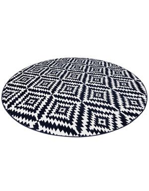 Navy Blue 10' x 10' Sabrina Soto Outdoor Round Area Rug Weather Resistant for Patio, Deck, Terrace, Balcony, Porch Durable Carpet for Exterior Home Design for Sale at Rug Engine