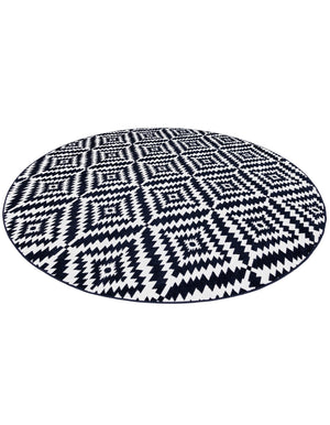 Navy Blue 10' x 10' Sabrina Soto Outdoor Round Area Rug Weather Resistant for Patio, Deck, Terrace, Balcony, Porch Durable Carpet for Exterior Home Design for Sale at Rug Engine