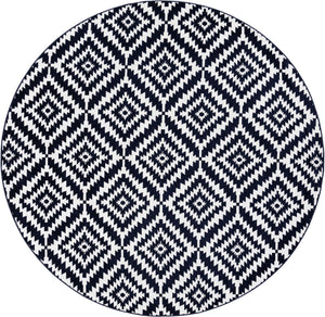 Navy Blue 10' x 10' Sabrina Soto Outdoor Round Area Rug Weather Resistant for Patio, Deck, Terrace, Balcony, Porch Durable Carpet for Exterior Home Design for Sale at Rug Engine